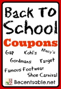 Back to school coupons