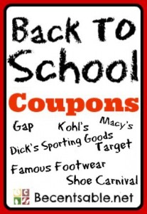 Back to school coupons