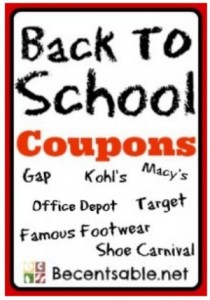 Back to school coupons