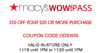 Macy’s Printable Coupon: $10 Off $25 (Sale And Clearance Items)