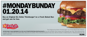 Carls Jr Coupon And Hardees Coupon