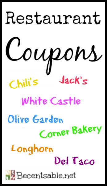 Restaurant Coupons Olive Garden Chili S Longhorn Hardee S And More