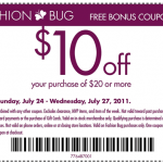 Fashion Bug: $10 off $20 Coupon