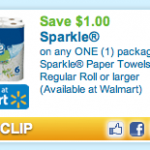 New Coupons: $1 off Sparkle Paper Towels and More