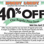 Hobby Lobby – 40% off Coupon
