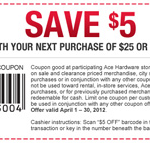 ACE – $5 off $25