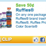 $.50 off Ruffles Trash Bags