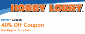 Hobby Lobby: 40% off Coupon - Becentsable