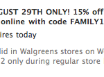 Walgreens: 15% off Coupon (8/29 Only)