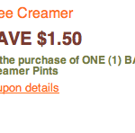 $1.50 off Baileys Coffee Creamer ($.38 at WalMart)