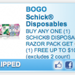 Schick: BOGO Free Coupon (up to $10.50)