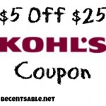 Kohl’s Printable Coupon: $5 Off $25 Coupon