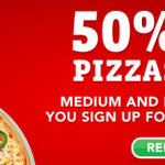 Pizza Hut Online Coupon: 50% Off Coupon ($4 Medium Cheese Pizza)