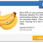 Fresh Produce Coupons: 20% Off Bananas