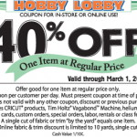 Hobby Lobby Coupon: 40% Off Printable Coupon