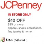 JCPenney Coupon: $10 Off $25 Printable Coupon