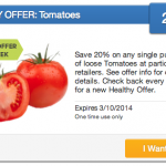 Coupons For Produce: 20% Off Tomatoes