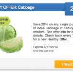 Coupons For Produce: 20% Off Cabbage