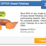 Coupons For Produce: 20% Off Sweet Potatoes