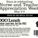 Buca di Beppo Coupon: Nurse and Teacher Appreciation Week