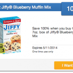 Jiffy Coupons: FREE Blueberry Muffin Mix