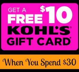 Kohl's Shopping Pass: $10 Gift Card With $30 Purchase