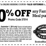 Boston Market Labor Day Coupon: 50% Off