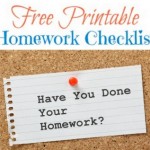 Homework Checklist: FREE Printable