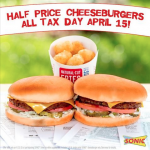 Sonic Deal: Half Price Cheeseburgers